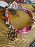 Pink Emojis - Handmade Skinny Scarf Necklace by Jennifer Thames Originals