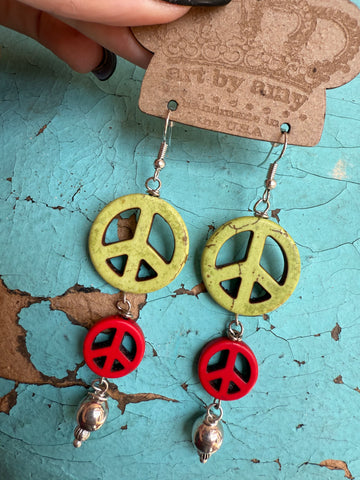 💚❤️ Peace on Earth Earrings - Art by Amy