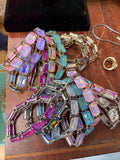 Gold Prism Party Crystal Stretch Bracelet
