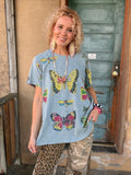 Wings & Wildflowers Tee - Blue Slate