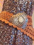 Leather Braided Belt - Tan