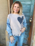 Sweetheart Denim Patch Sweater