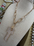 Gold Bling Key Necklace