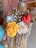 Heirloom Rose Pouch Pendant Necklace by A Rare Bird