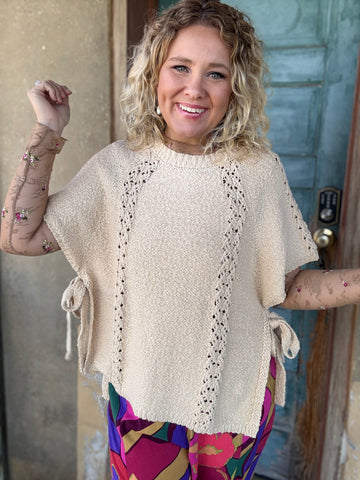 Oatland Crochet Knit Poncho