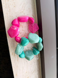 Boho Pebble Pop Bracelet - pink or turquoise