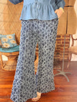 Hippie Daisy Chenille Flower Palazzo Pants