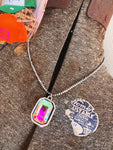 Carol Su - AB Crystal Pendant Necklace