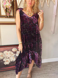 A Rare Bird Magenta Burnout Velvet Dress