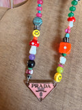 Funky Luxe Necklace by SBC - Light Pink/Orange Dice