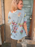 Wings & Wildflowers Tee - Blue Slate