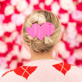 Flat Hair Clip | Large | Pink Heart to Heart
