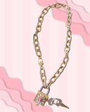 Unlock the Glam Necklace - Pink Daisy
