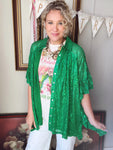 Emerald Sequin Kimono/Top