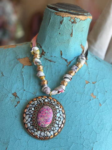 JTO Mosaic Dreams - Rosé Glow Scarf Necklace