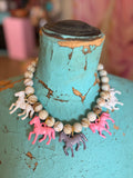 Wild Horse Necklace - Beige/white pink grey