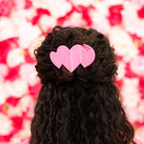 Flat Hair Clip | Medium | Pink Heart to Heart