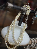 Glamour Trio Pearl Necklace - 2 color clasp options