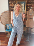 Vintage Washed Checker Denim Overalls