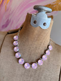 Opal Chunky Crystal Necklace - White or Pink