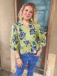 Avocado Petal Peplum Top