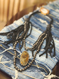 Midnight Navajo Fringe Necklace by Art by Amy