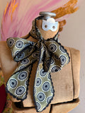 Midnight Olive Silk Twilly