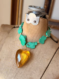 Sunlit Lagoon Heart Necklace by Jennifer Thames Originals