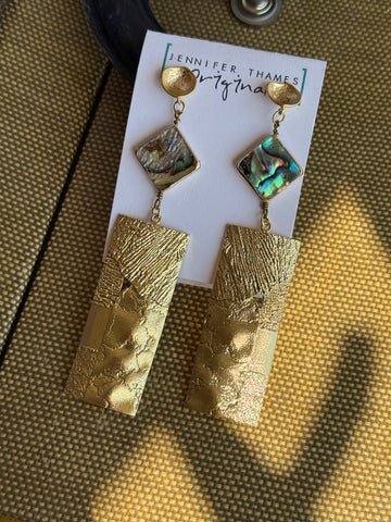 JTO Golden Abalone Dangle Earrings