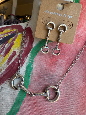 AB Snafflebit Necklace & Earrings Set