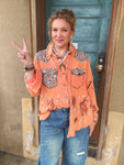 Rust + Rebel Paint Splatter Shacket