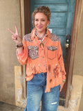 Rust + Rebel Paint Splatter Shacket