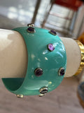 Wanderlust Gemstone Resin Bangle - Turquoise/Amethyst