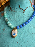 Lady the Brand Split Necklace – Orchid Amazonite & Perwinkle