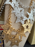 Matt Star Charm Necklace Gold or Silver