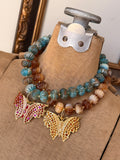 Chromatic Butterfly Acrylic Necklace - Teal or Brown
