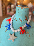 Wild Horse Necklace - Star Red White & Blue