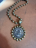 Gold Bee & Blessings Medallion Necklace