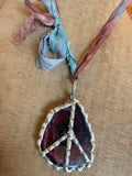 Plum Gypsy Peace Necklace