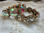 Chunky Round Crystal Stretch Bracelet - Gold or Silver/Clear or AB