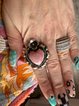 Tibetan Carved Conch Heart Ring