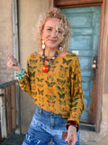 Golden Flutter Oversized Tee — Mustard