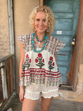 Autumn Folk Tiered Top