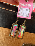 Carol Su Rectangle Gem Earrings