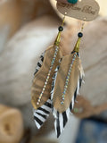 ARB Zebra/Gold Feather Earrings