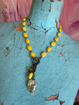 Juicy Gem Drop Necklace - Yellow