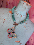 Crystal Butterfly Turquoise Necklace