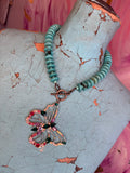Crystal Butterfly Turquoise Necklace