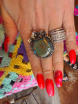 Tibetan Turquoise Pyrite Ring