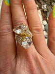 Teardrop Bling Ring - gold or silver